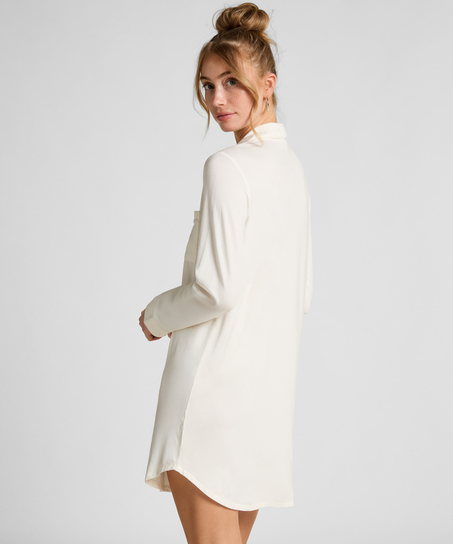 Essential Jersey Shirtdress, White