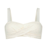 Broderie Padded Bandeau Bikini-Top, White