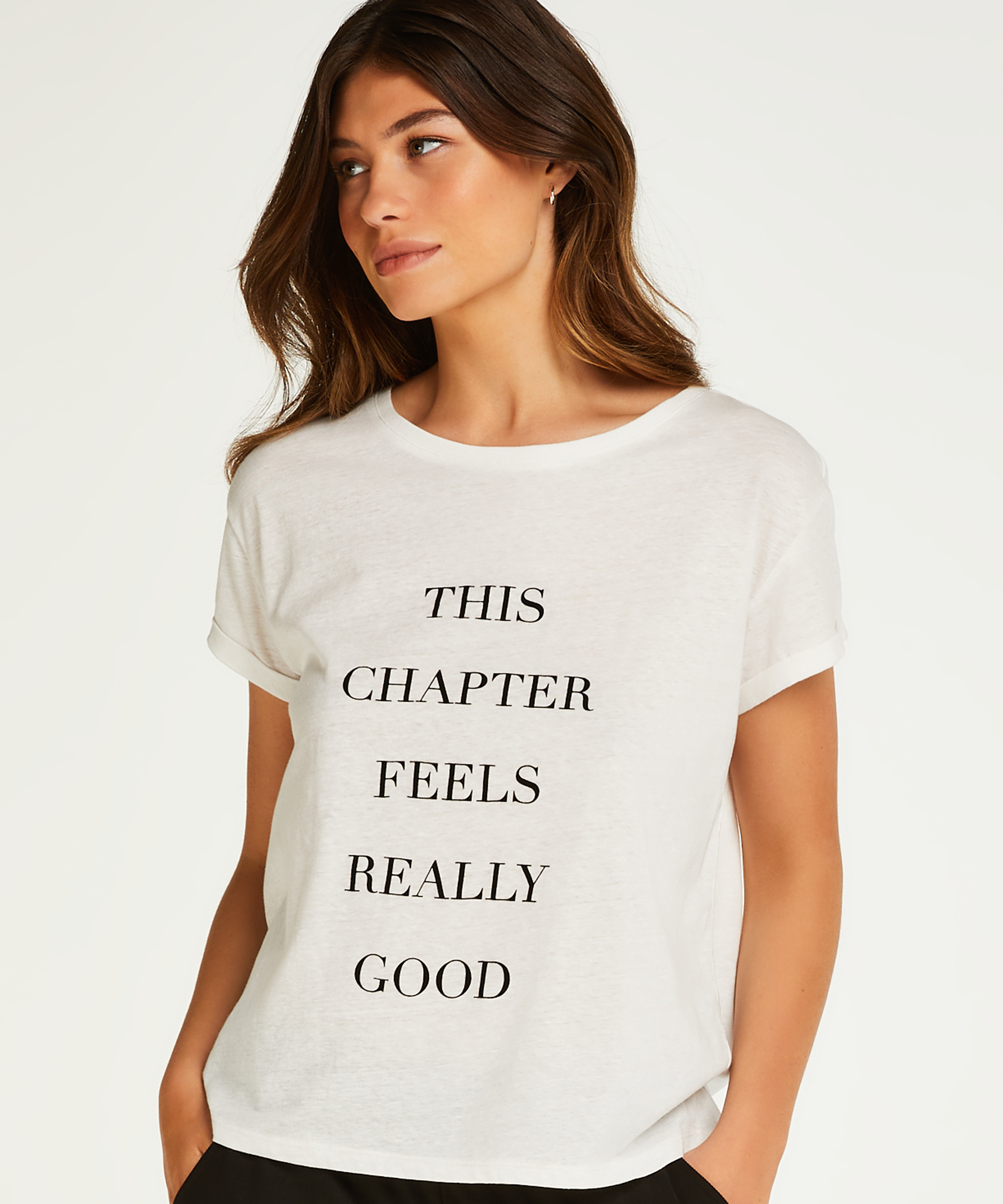 Quote Short-Sleeved Top, White, main