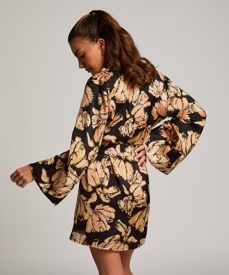 Satin Kimono, Black