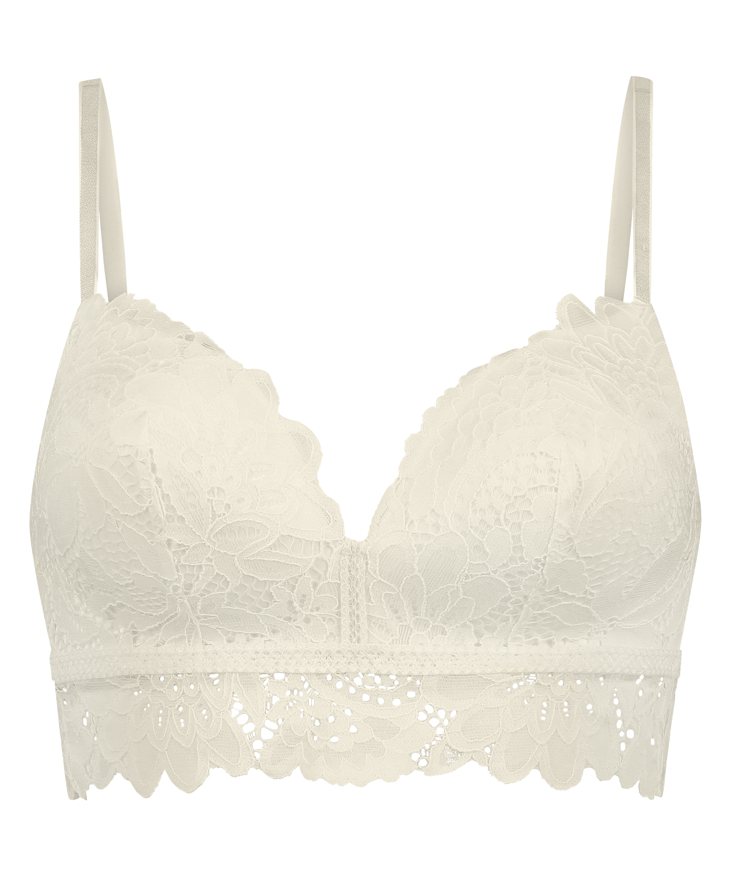 Shiloh Padded Non-wired Longline Bra, White, main
