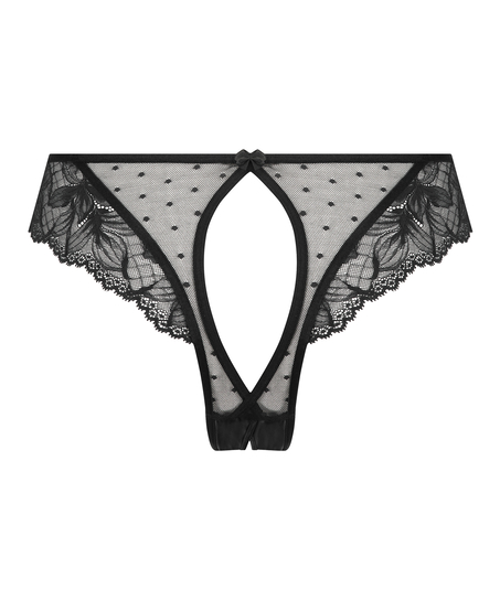 Lulu Open Crotch Brazilian, Black