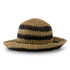 Straw Striped Bucket Hat, Black