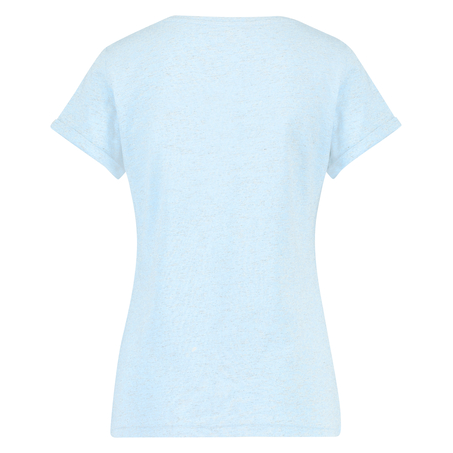 Chest Print SS Top, Blue