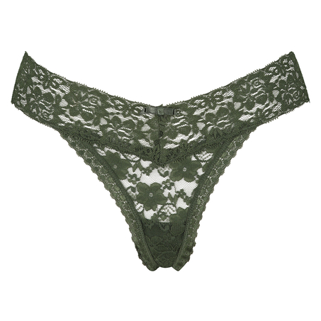 Floral Lace Thong, Green