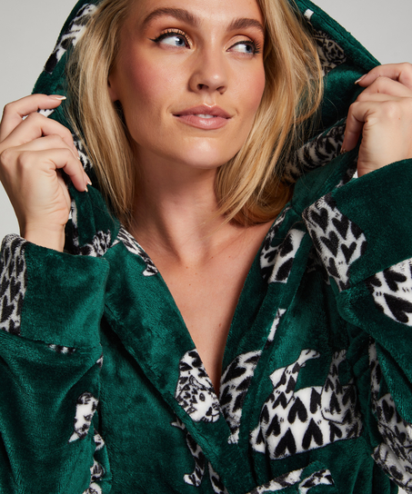 Fleece Bathrobe, Green