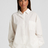 Seersucker Cotton Pyjama Top, White