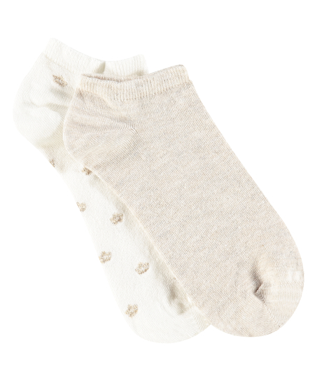 2 Pairs Lurex Socks, White