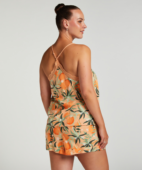 Woven Lace Cami Top, Pink