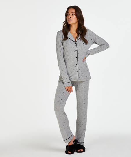 Long Pajama Set, Grey
