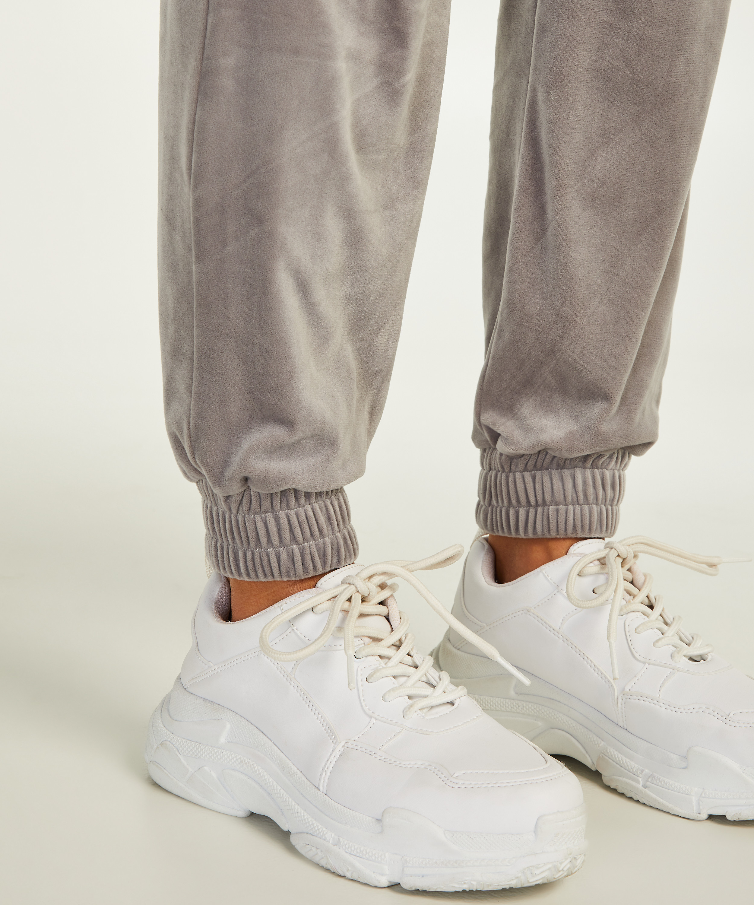 Velours Jogging Pants, Grey, main
