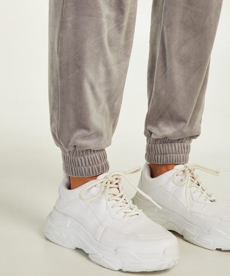 Velours Jogging Pants, Grey