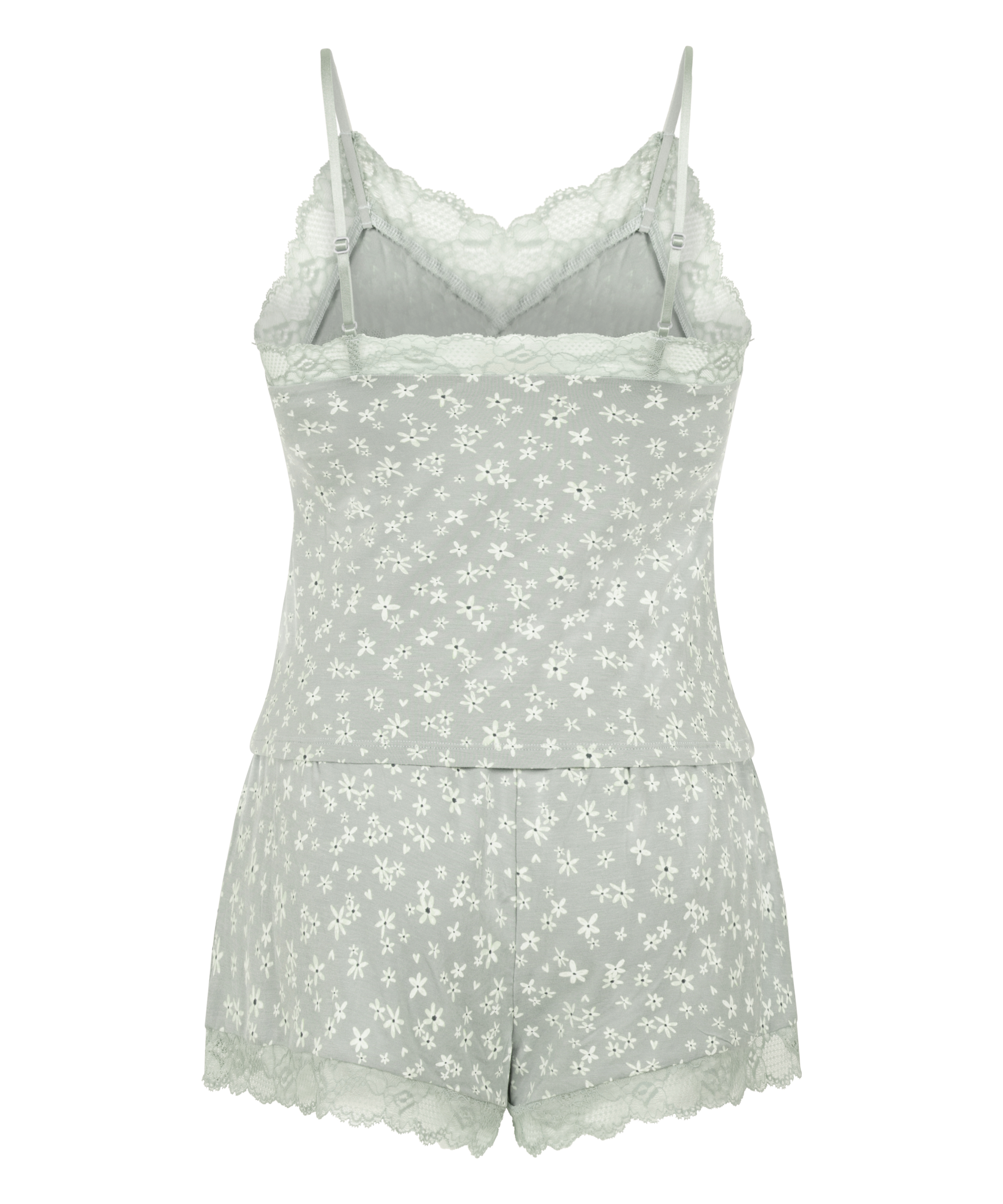 Lace Jersey  Pyjama Set, Green, main