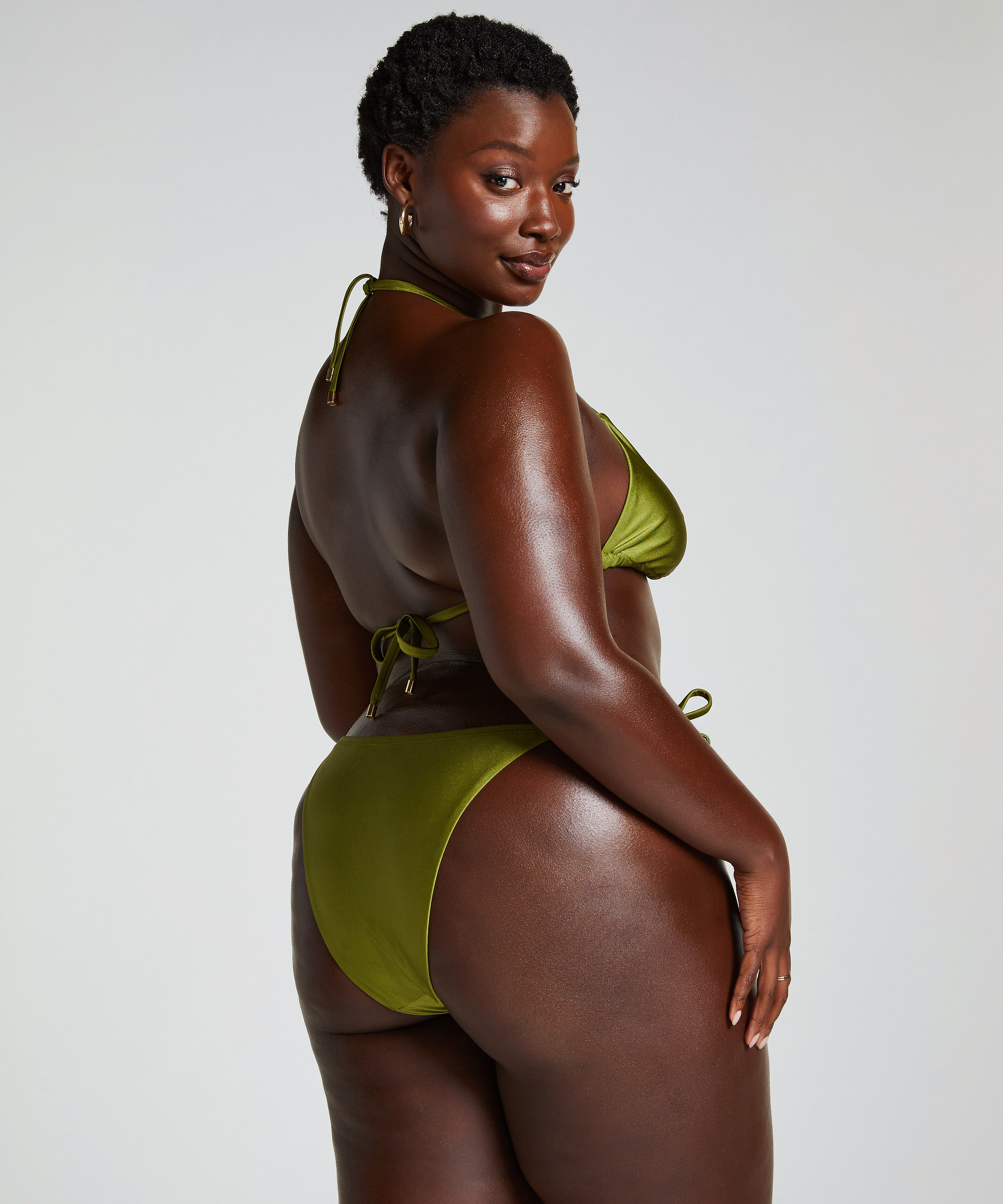 Yucatan High-Leg Bikini Bottoms, Green, main