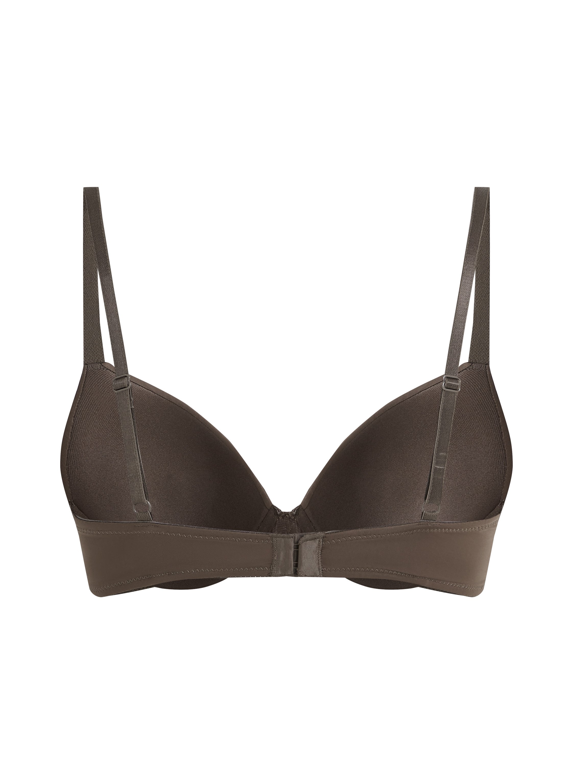 Plunge Padded Underwired Bra, Brown, main