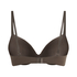 Plunge Padded Underwired Bra, Brown