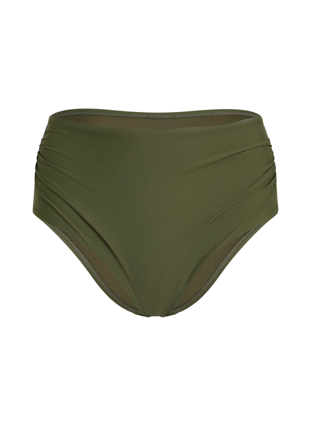 Luna High-Waisted Shaping Cheeky Bikini Bottoms, Green