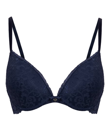Marine Padded Underwired Push-Up Bra, Blue