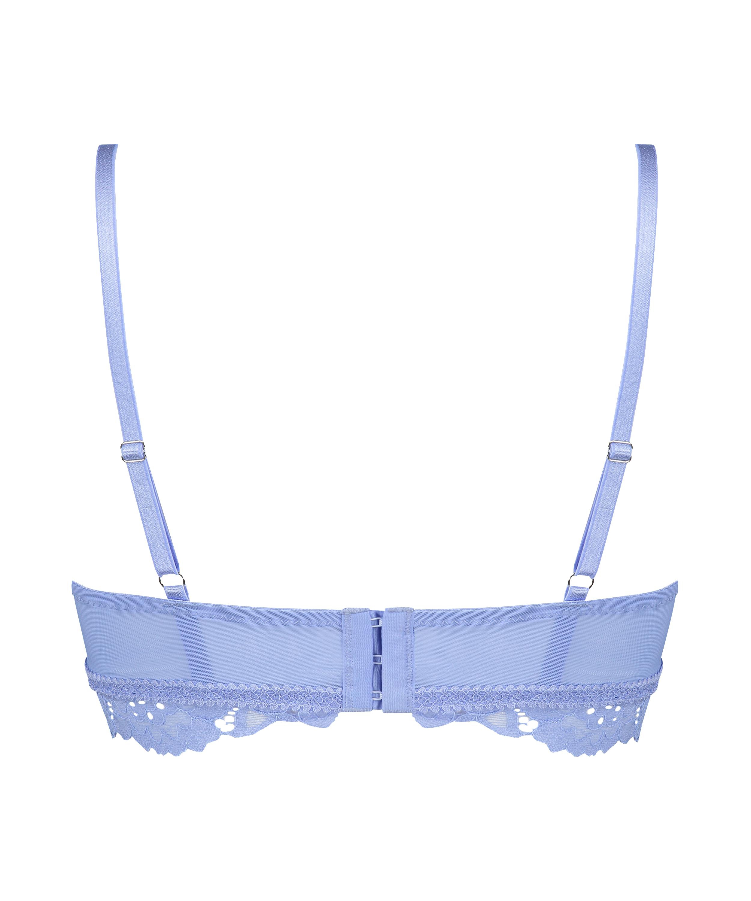 Shiloh Padded Non-wired Longline Bra, Blue, main