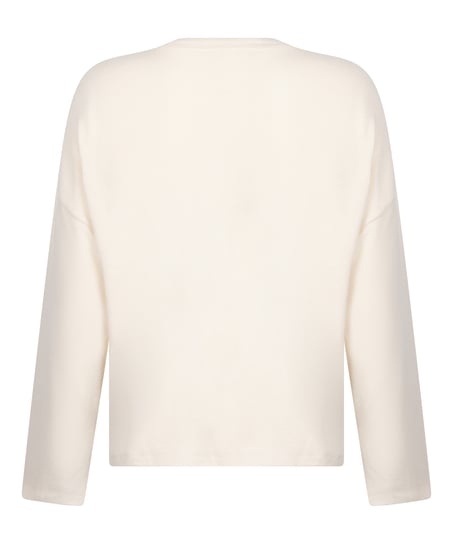 Jersey Long-Sleeved Pyjama Top, White