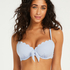 Scallop Padded Underwired Bikini Top, Blue