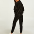 Tall Velours Jogging Bottoms, Black
