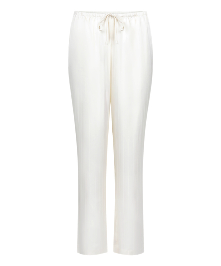 Satin Pinstripe Trousers, White