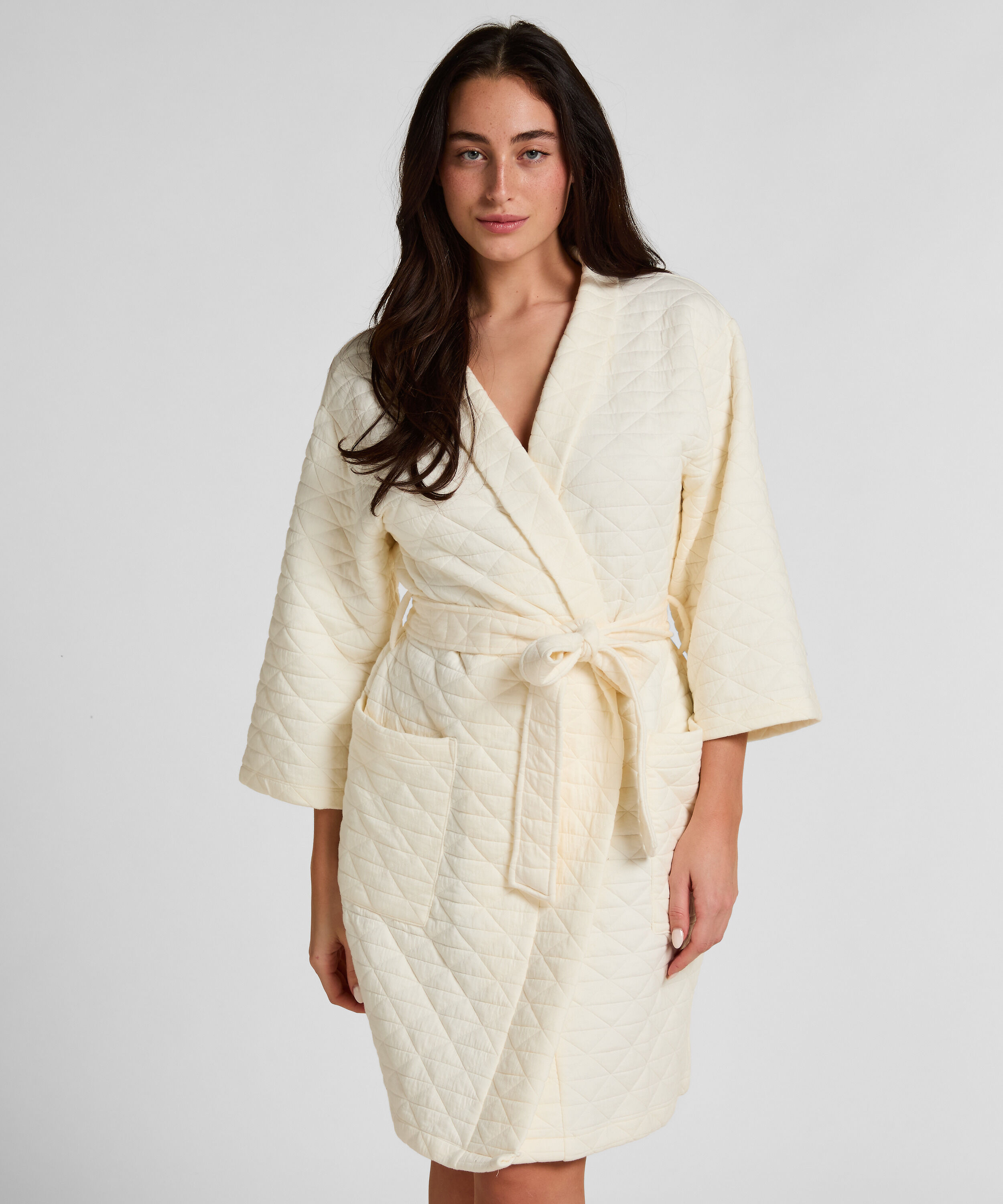 Quilted Robe, White Quilted Robe, White