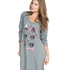Nightshirt round neck long sleeves, Grey