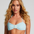 Crinkle Bandeau Bikini Top, Blue