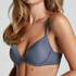 Plunge Padded Underwired Bra, Grey