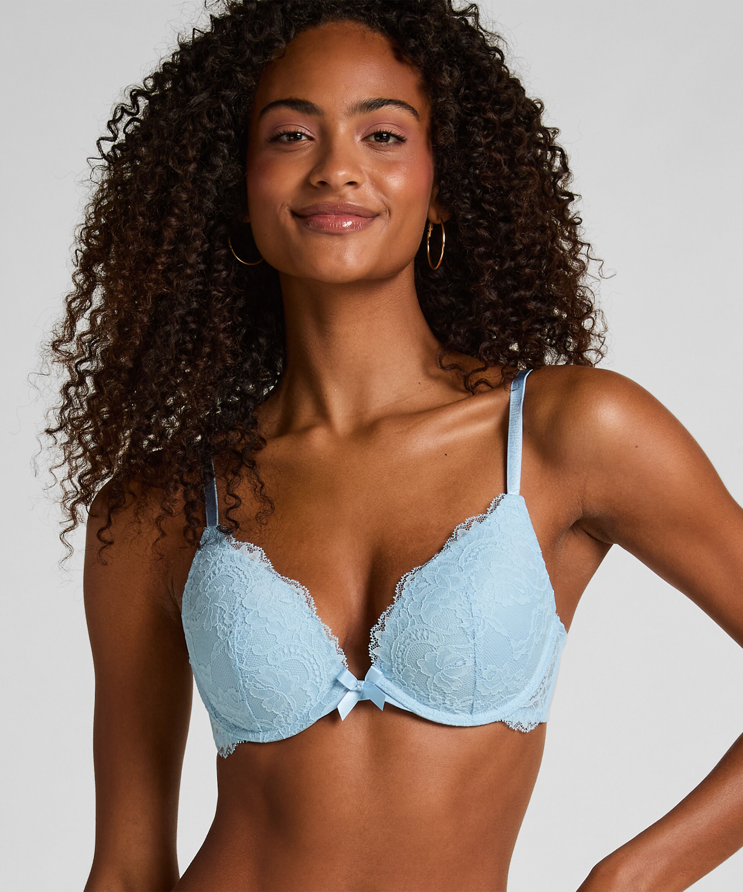Teddy Padded Underwired Push-Up Bra, Blue
