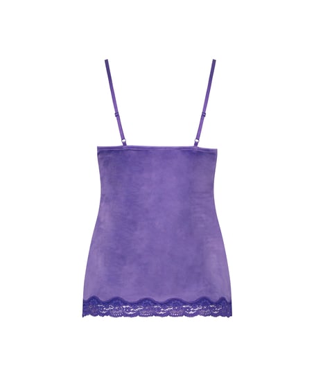 Velours Lace Cami Top, Purple