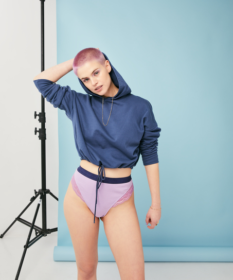 Glo Up High Leg Thong, Blue