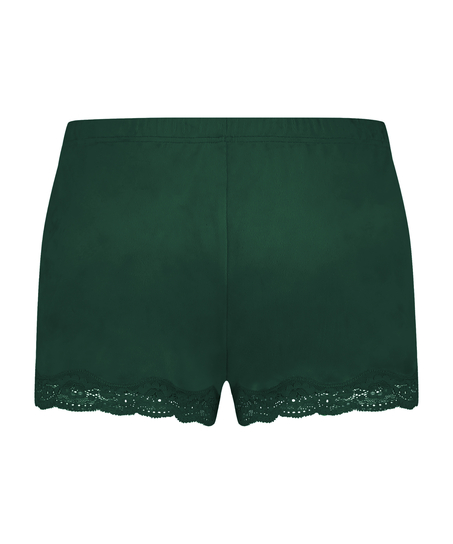 Velvet lace shorts, Green