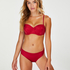 Lola Padded Push-Up Underwired Bikini Top, Red