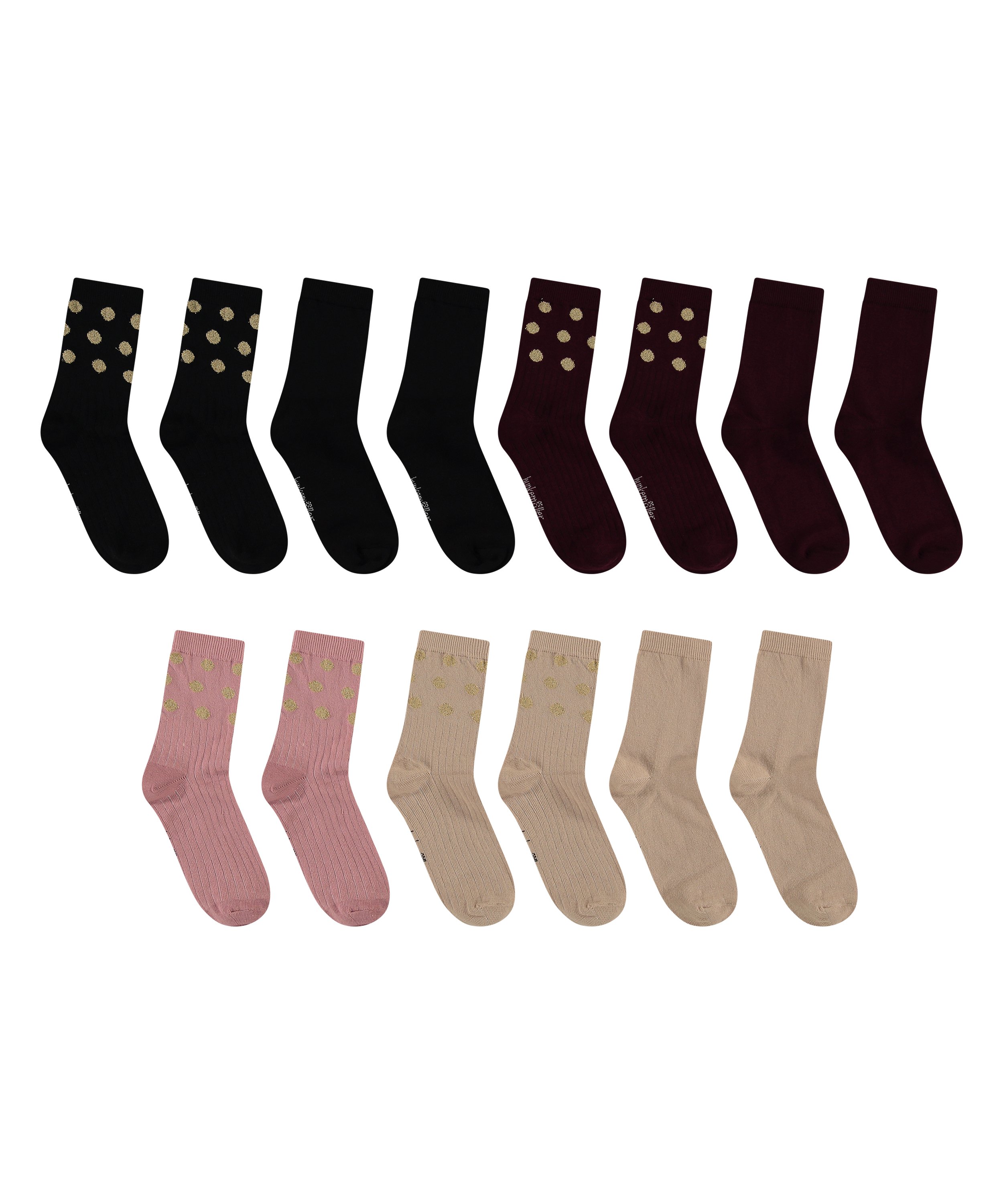 7 pairs of Christmas Socks, Pink, main