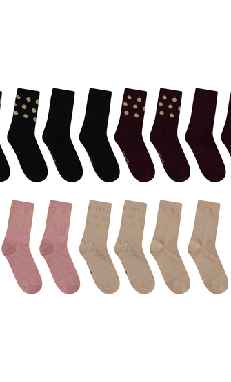 7 pairs of Christmas Socks, Pink
