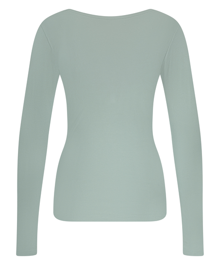 Long-Sleeved Pyjama Top, Green