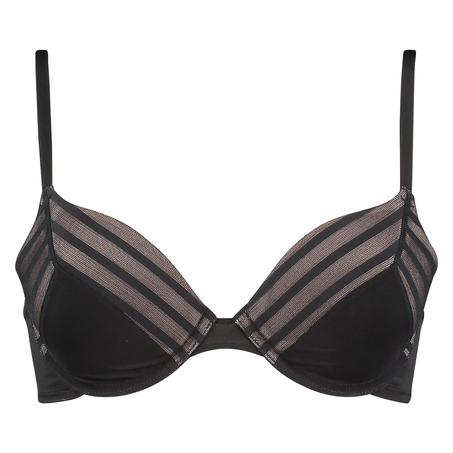 Padded and underwired bra Sheila stripe, Black