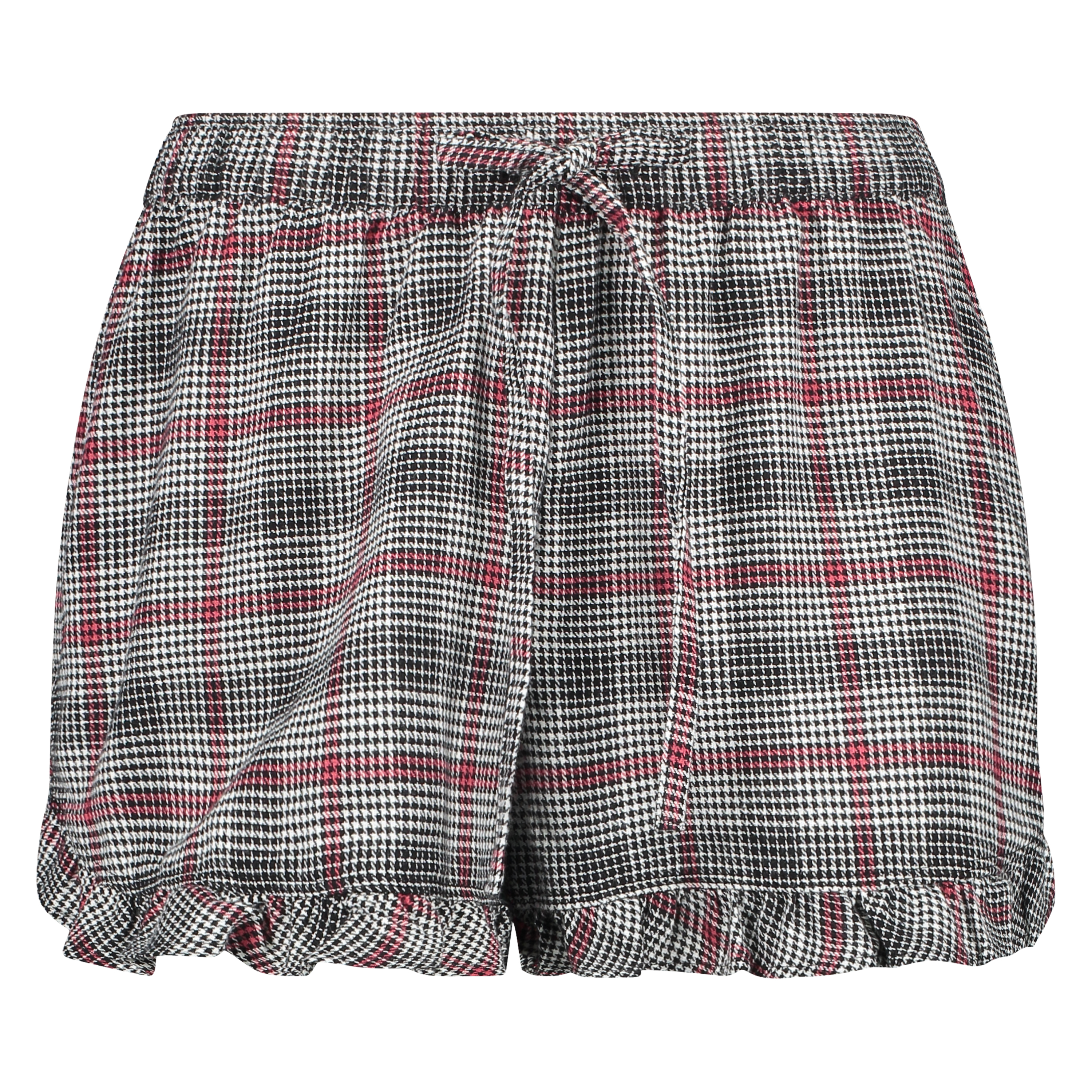 Twill Check pyjama shorts, Grey, main