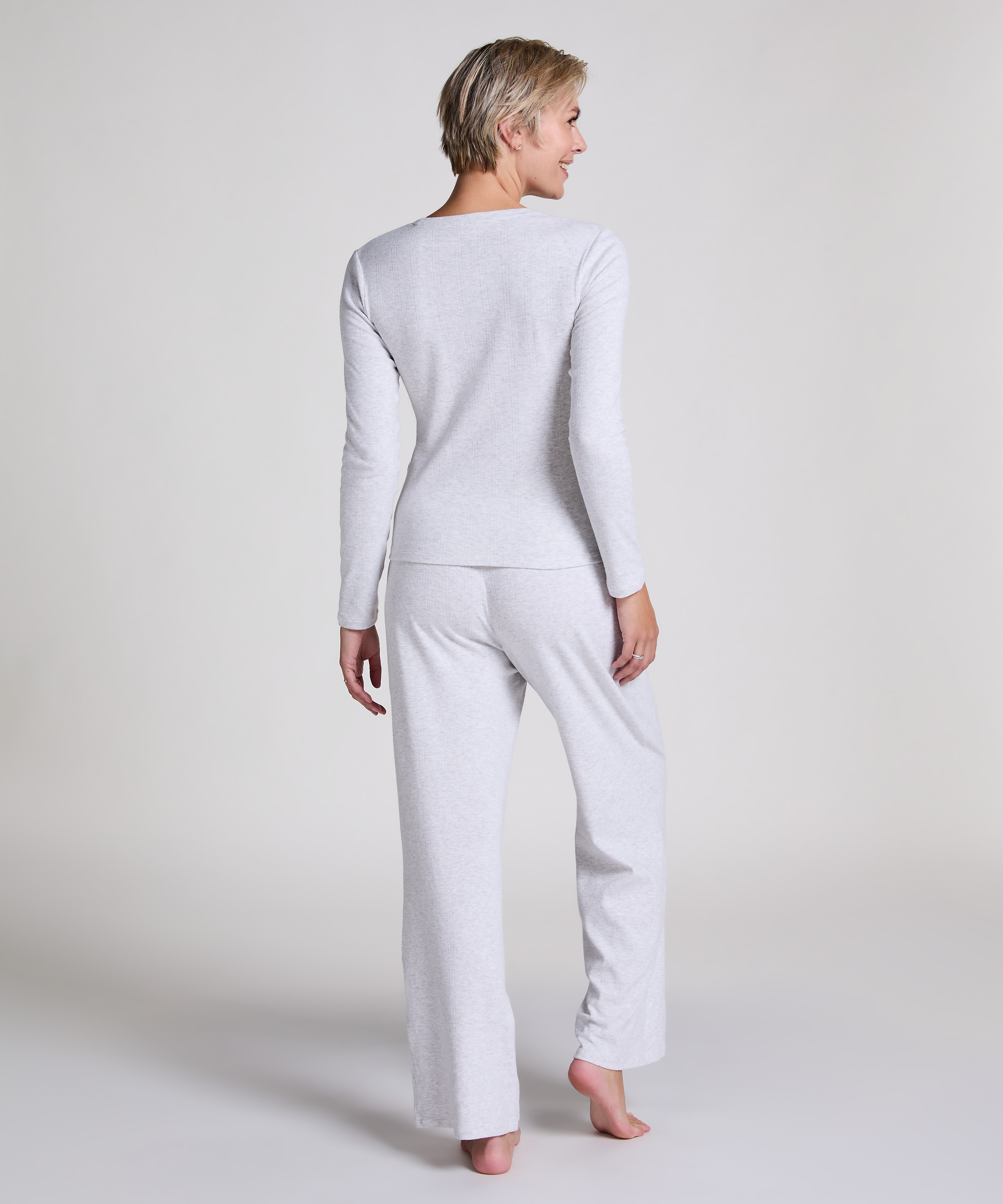 Pyjama top Pointelle, Grey, main