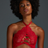 Eve Non-Padded Underwired Bra halter neck, Red