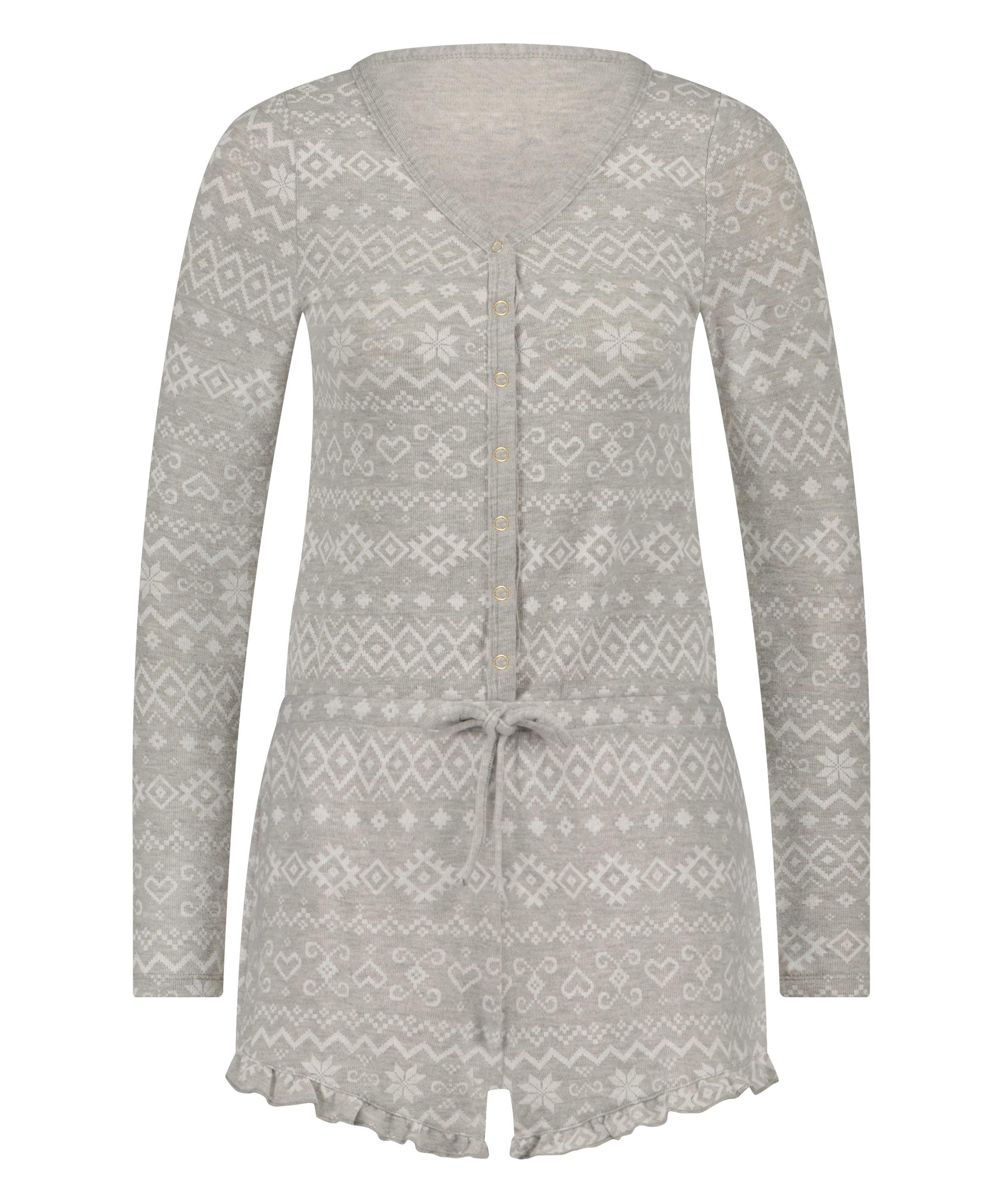 Brushed Short Onesie, Grey, main