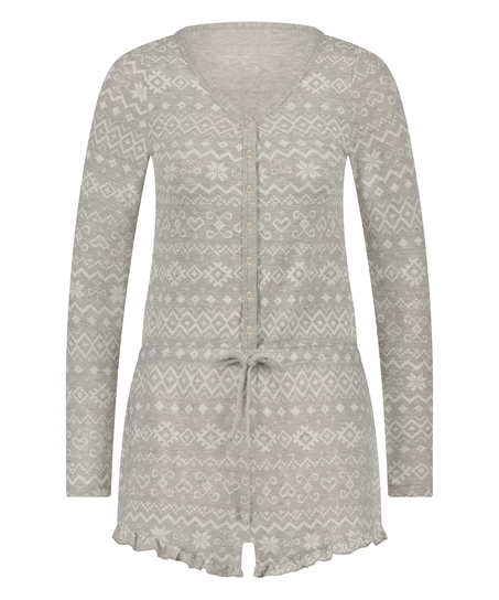 Brushed Short Onesie, Grey