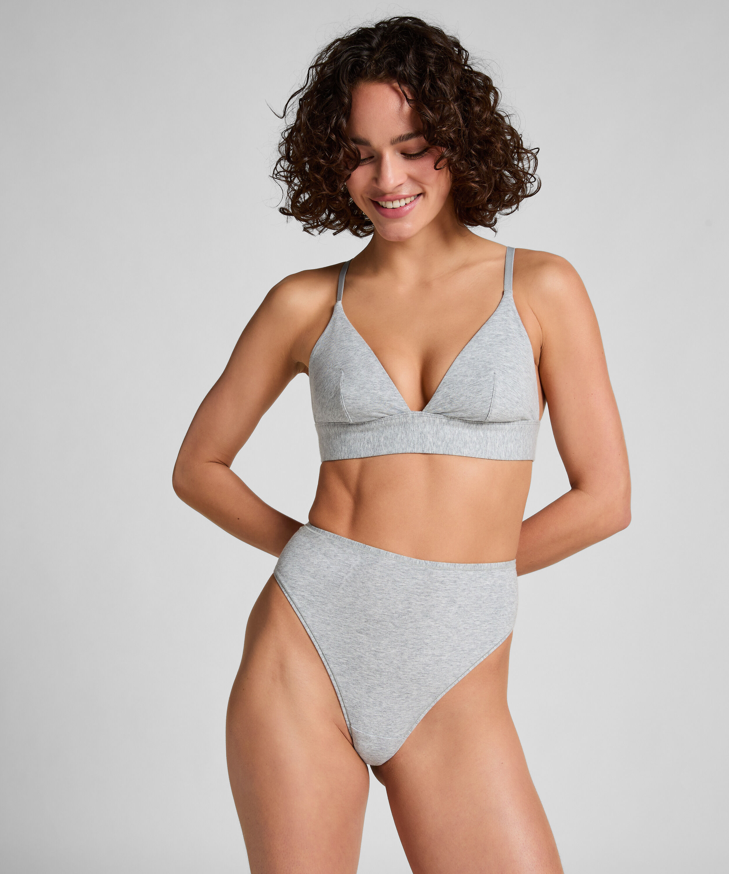 Cotton Bralette, Grey