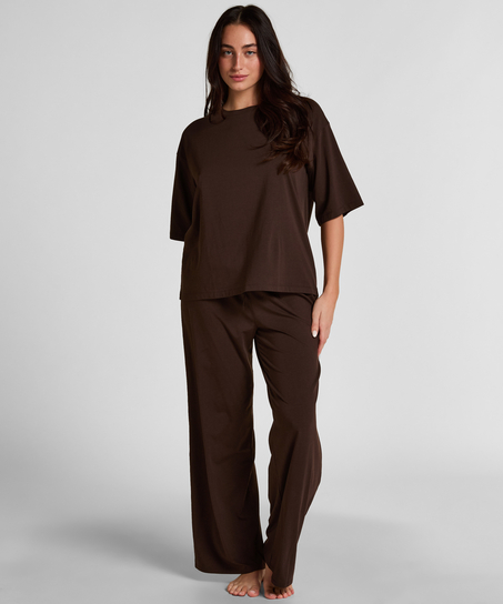 Pyjama Top Loose, Brown