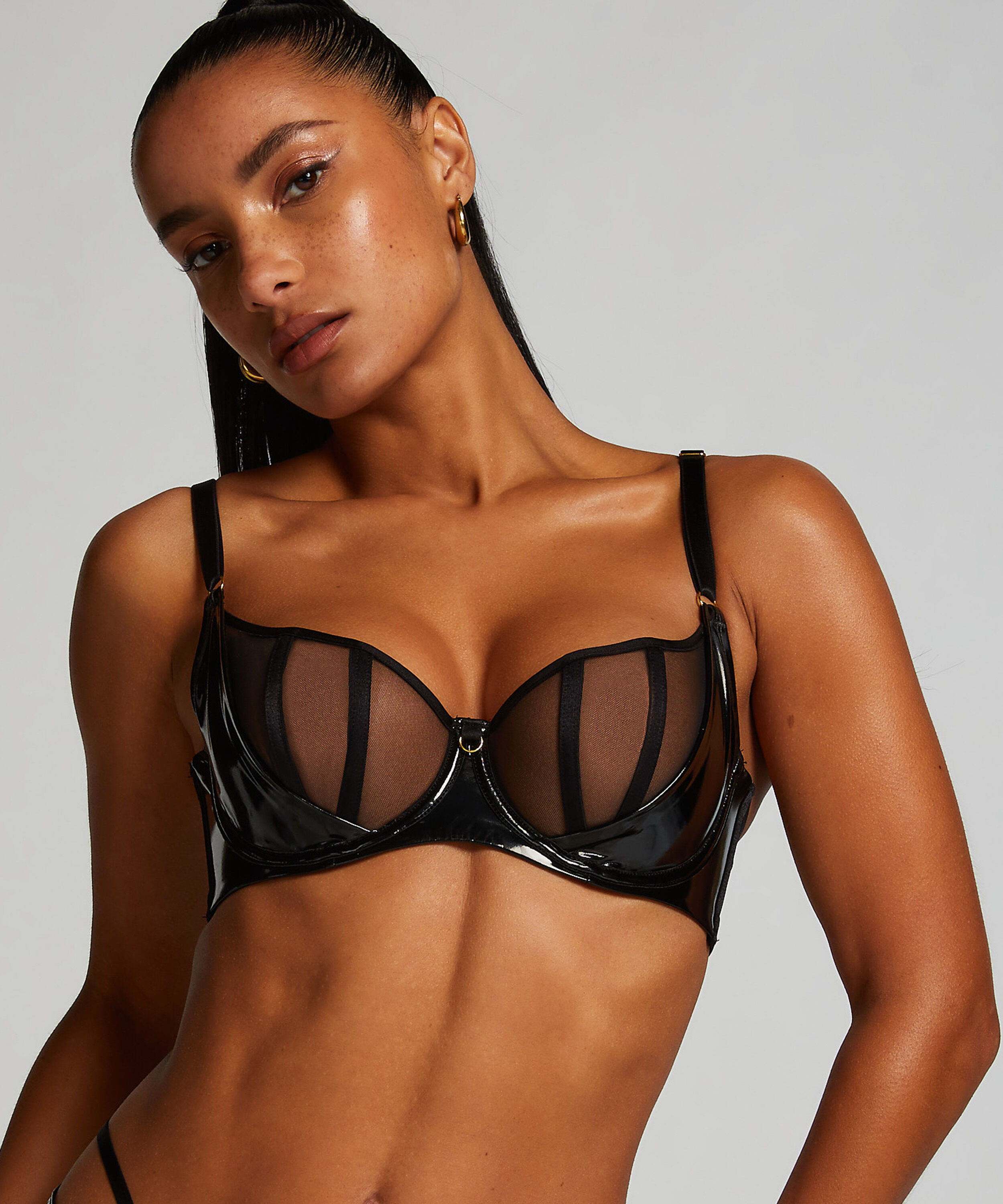 Seductress Half-Padded Cup Underwired Bra, Black