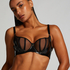 Seductress Half-Padded Cup Underwired Bra, Black