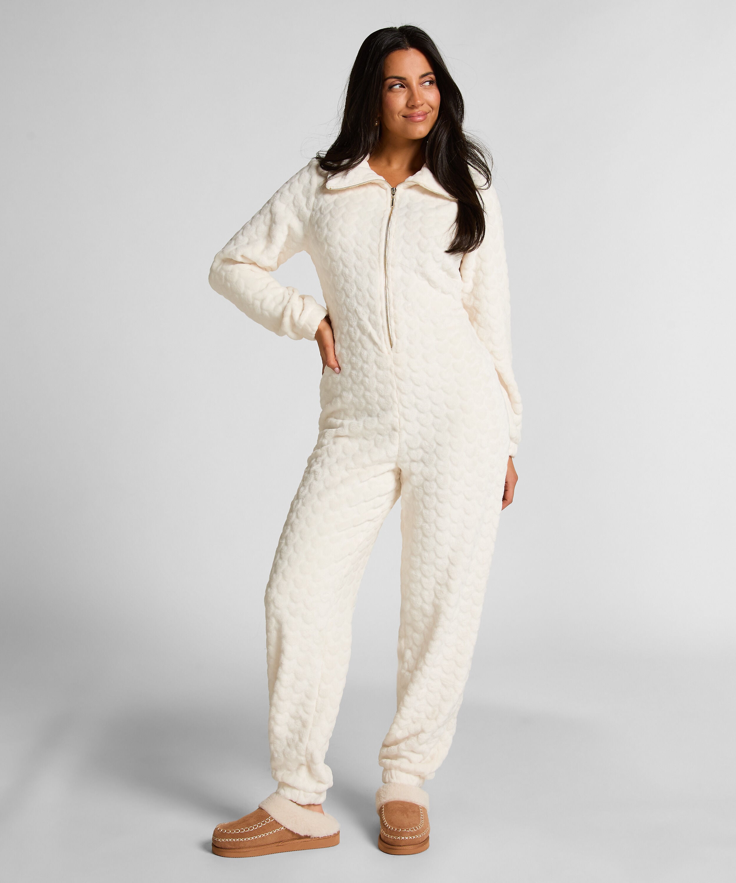 Onesie Cable Zip Up, White Onesie Cable Zip Up, White